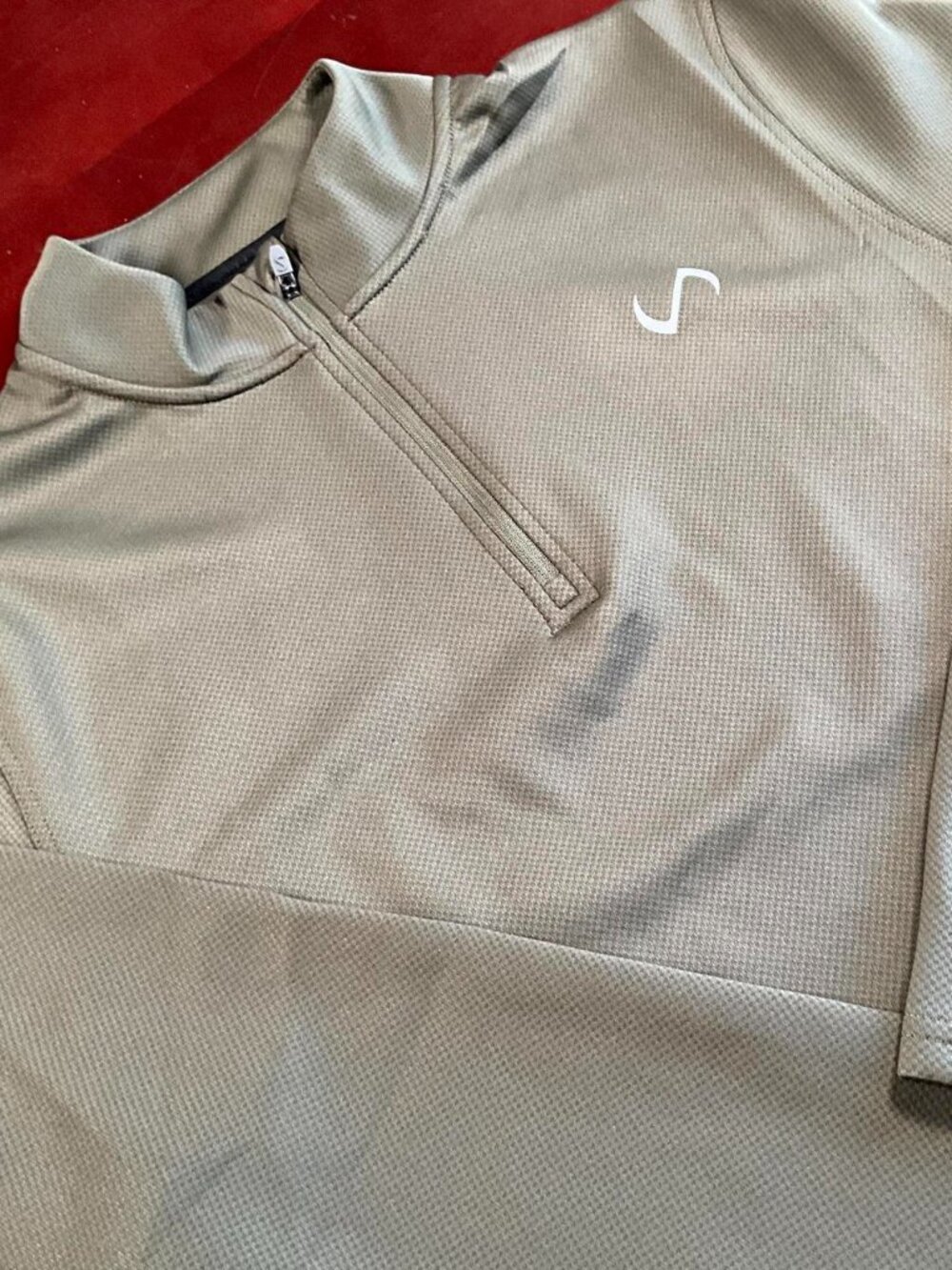 Mens TLF Quad Tech Olive Green Performance Pullover Quarter Zip (XLarge)